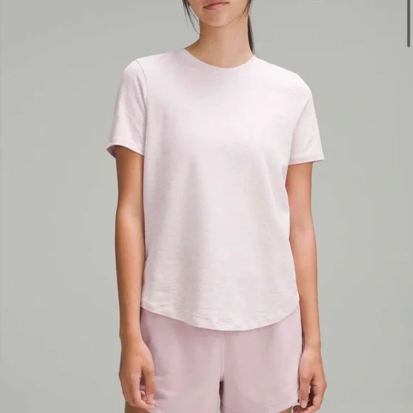 Lululemon Love Crewneck T-Shirt 20 Heathered Meadowsweet Pink - Picture 1 of 6